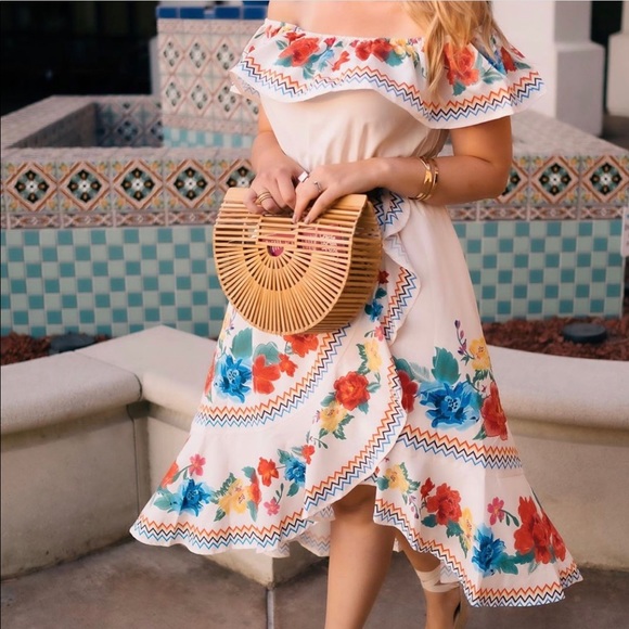 Chicwish Dresses & Skirts - FLORAL ASYMMETRIC WATERFALL DRESS